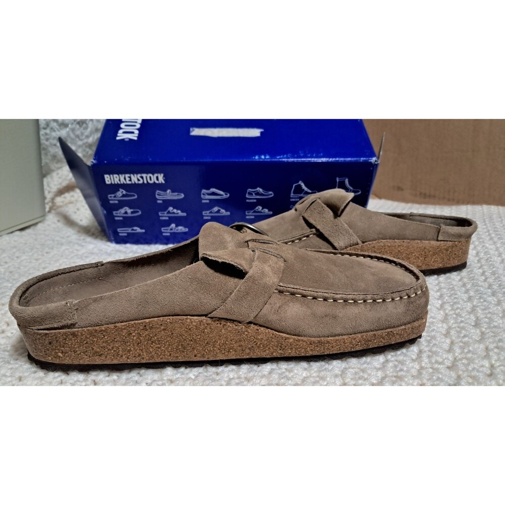 Birkenstock BUCKLEY Suede Clog GRAY TAUPE Narrow EU 40 NEW - Picture 8 of 16
